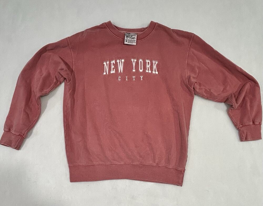 Tribe "New York City" Sweatshirt Womens Medium – Vintage Crewneck Pullover Pink